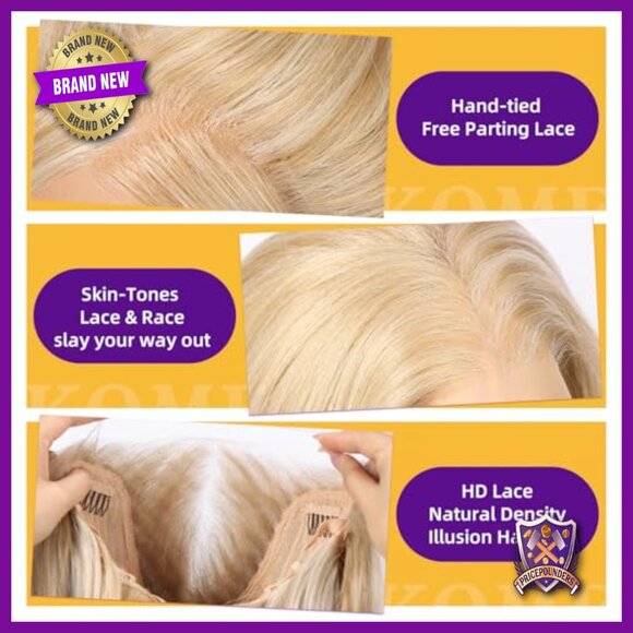 13X6 Lace Front Wig, Long Straight Layered Glueless Synthetic Hair